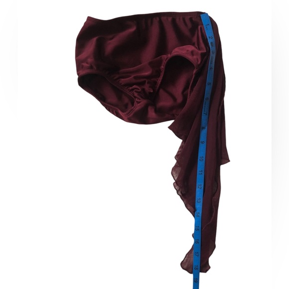 LA Designs Custom Made Two Piece Dance Costume Burgundy Sz CL - Picture 7 of 7